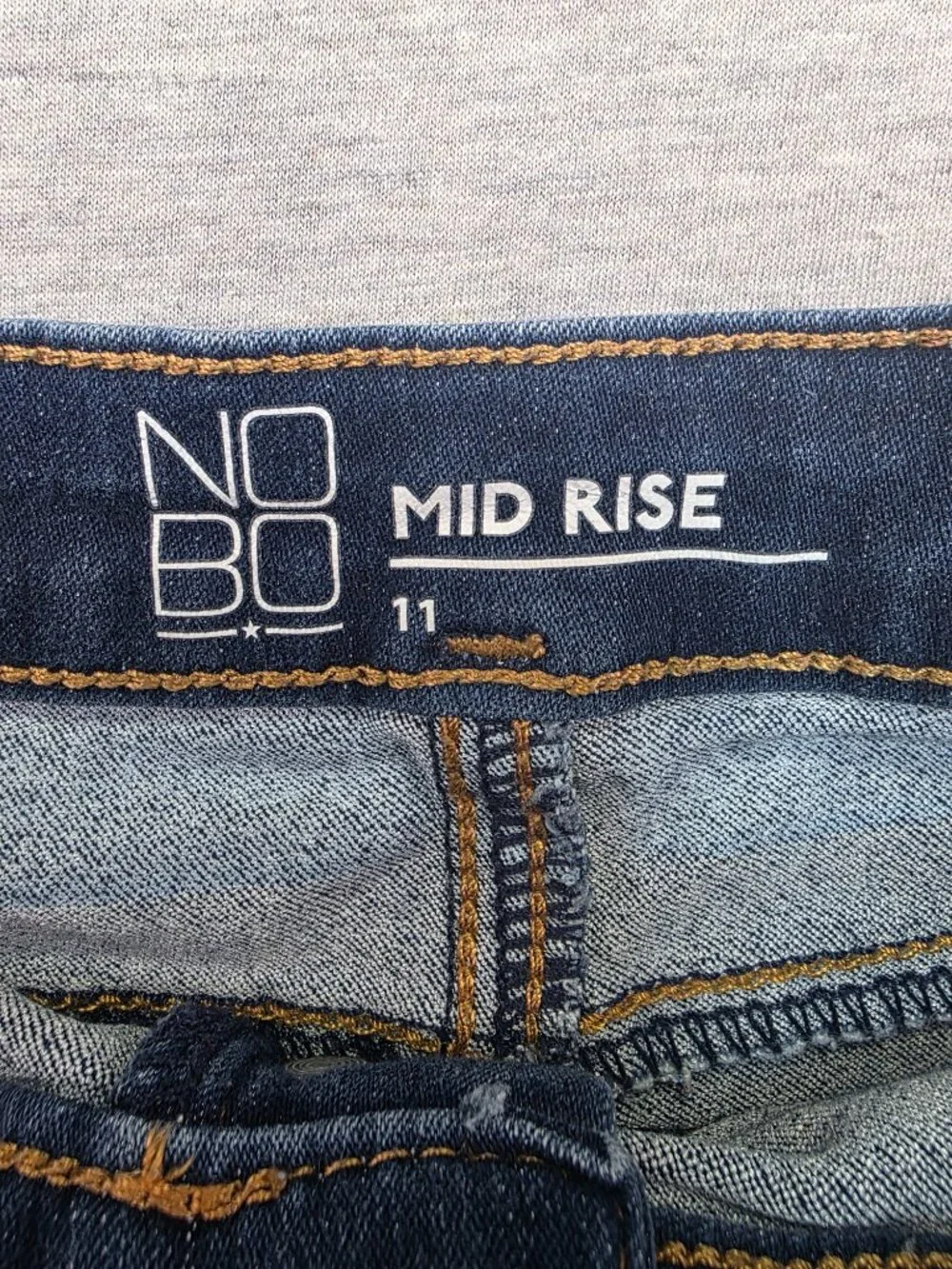 NOBO Mid Rise Denim Shorts Dark Wash Exposed Button Fly Size 11